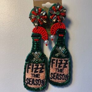 BNWT Fizz the Season Holiday Earrings